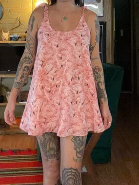Buddy Love Kerr Pink Flamingo Tie Shoulder Mini Dress XS